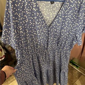 Blue Heart Print Dress